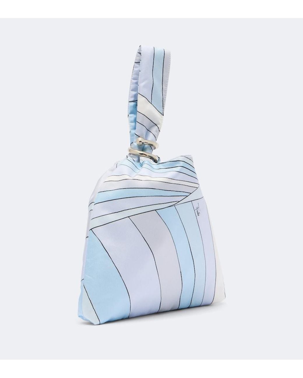 Emilio Pucci Blue Emilio Iride Silk Twill Top-Handle Bag
