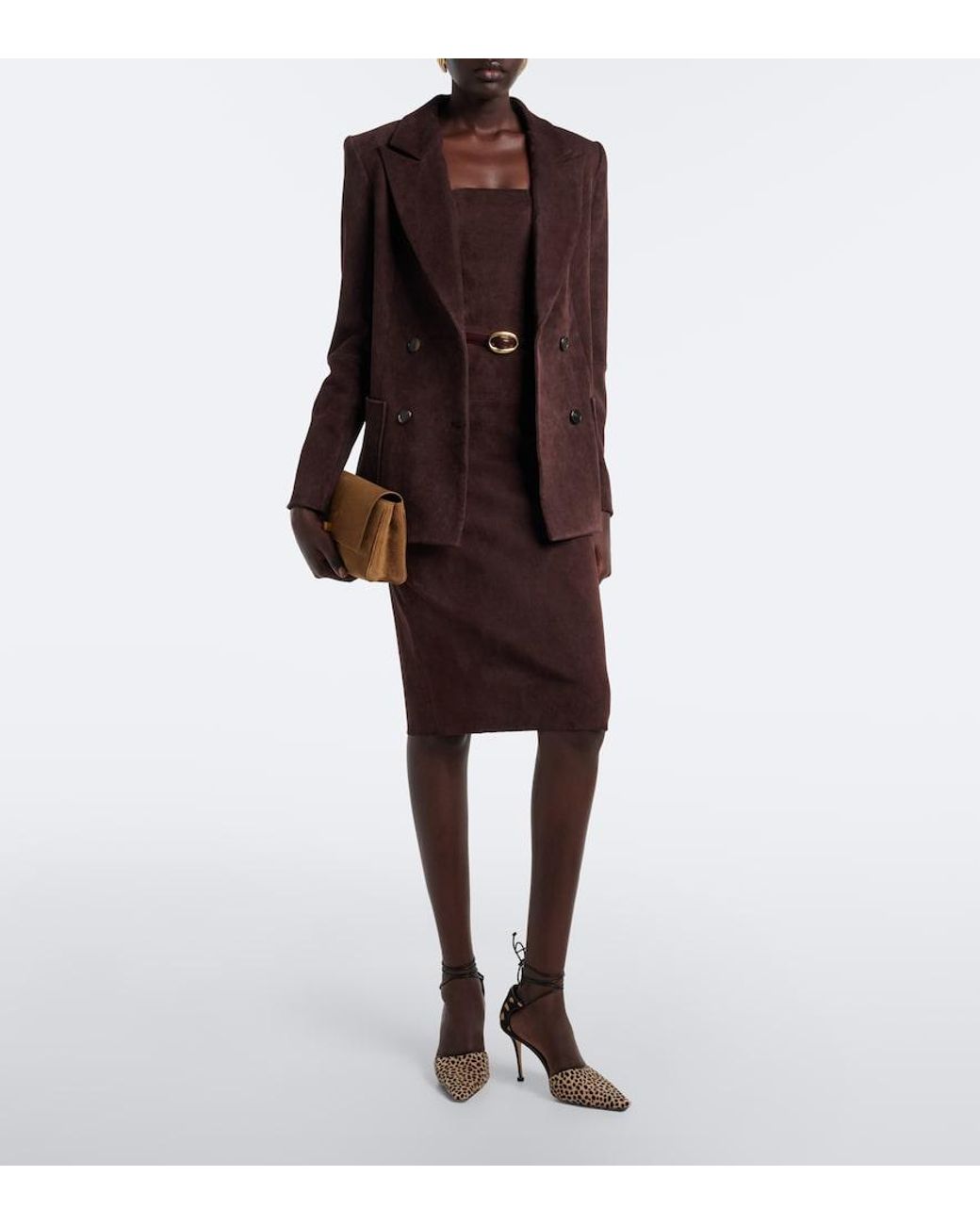 Stouls Brown Jones Double-Breasted Suede Blazer
