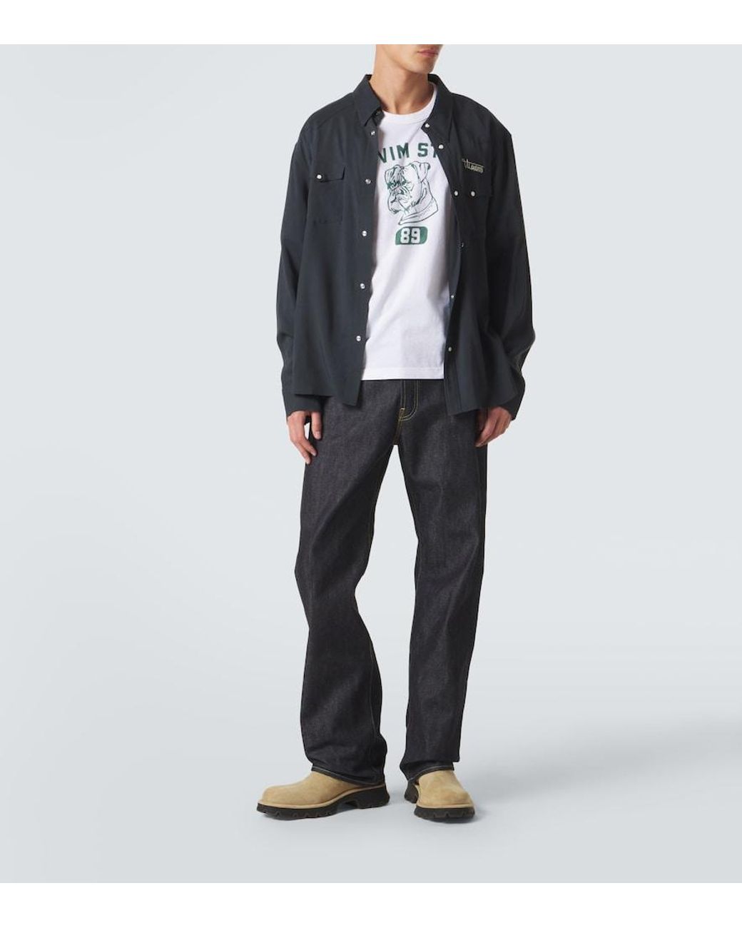 Visvim White Jumbo Printed Cotton Jersey T-Shirt for men
