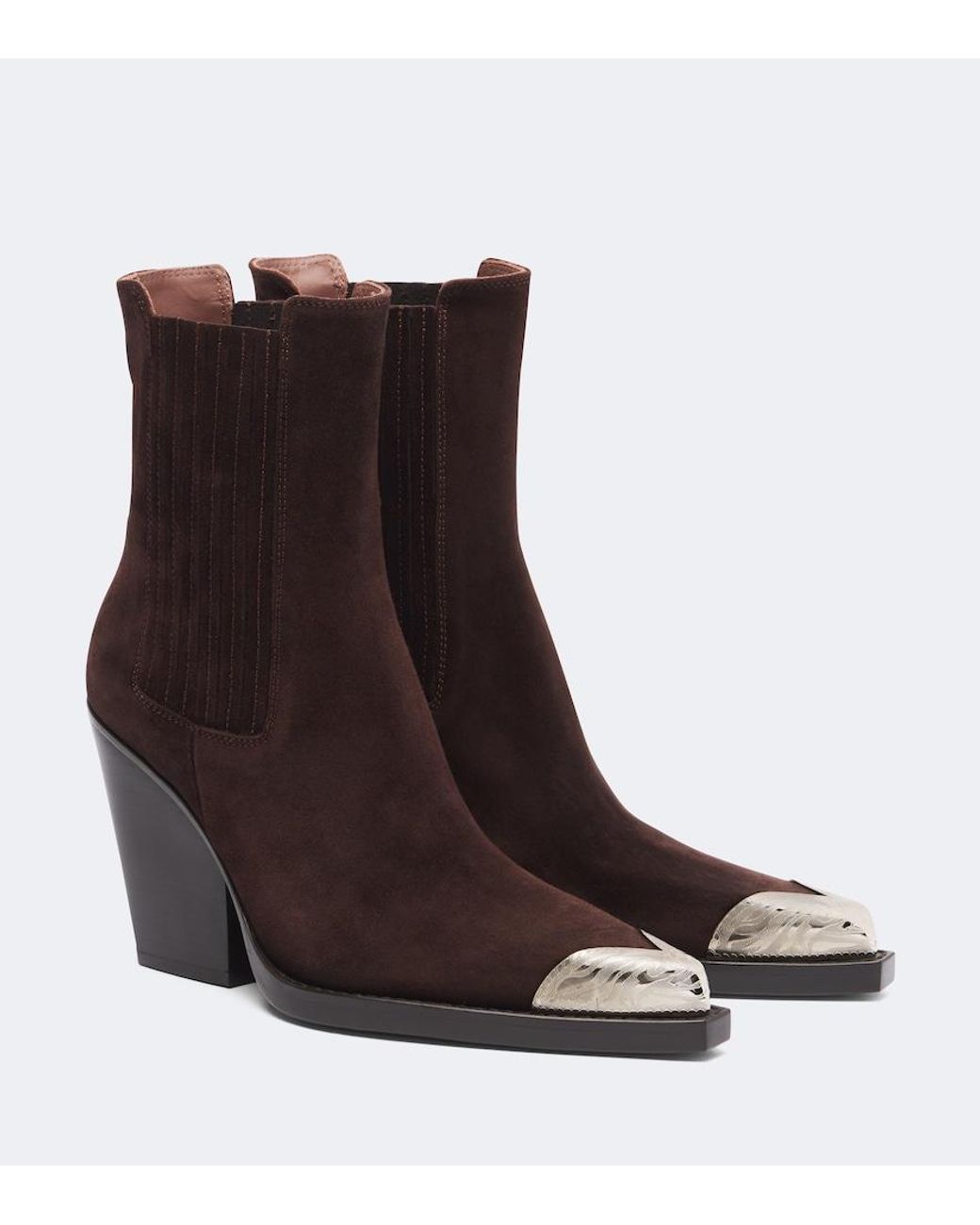 Paris Texas Brown Dallas Embellished Suede Cowboy Boots