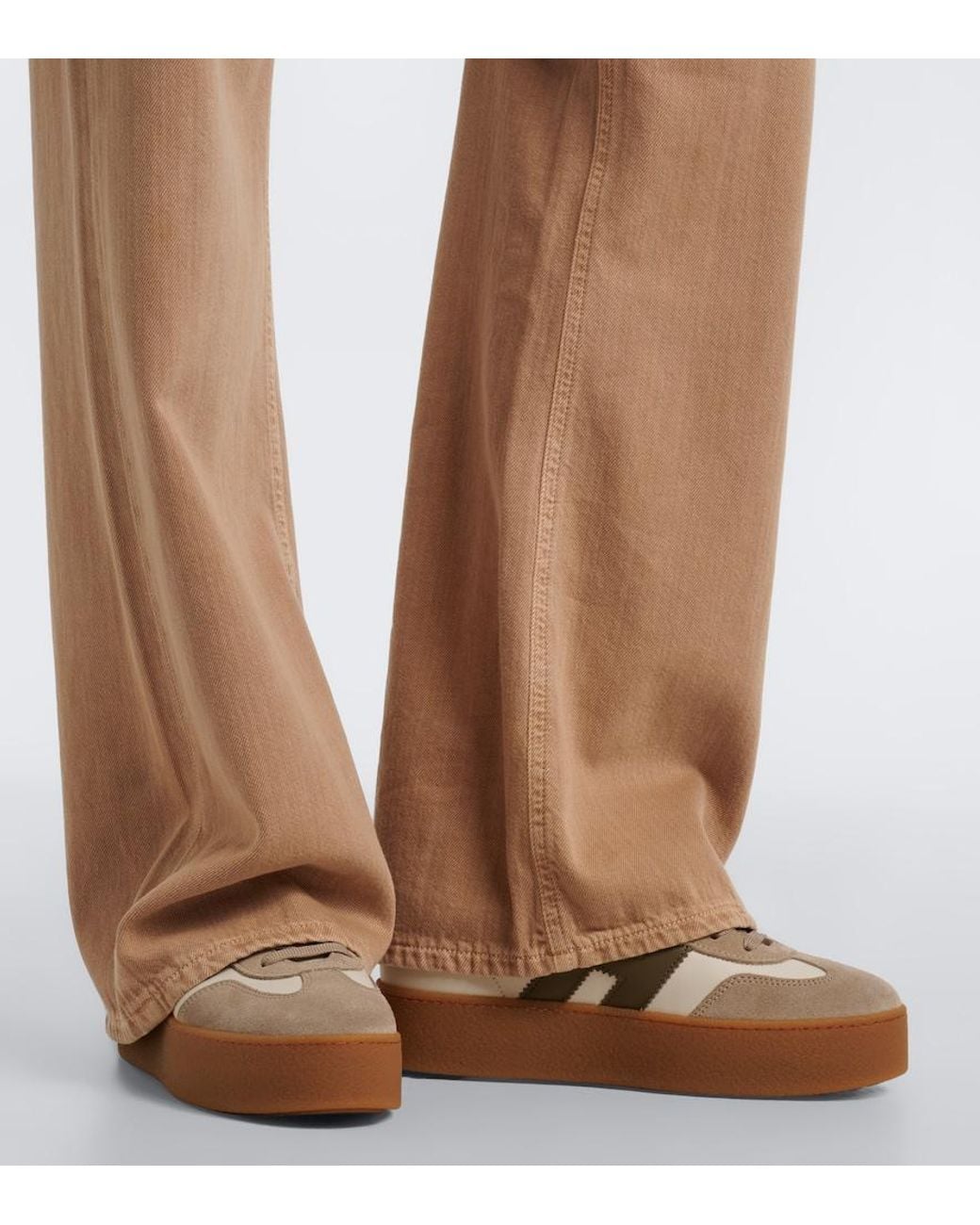 Hogan Natural Cool Suede-Trimmed Leather Platform Sneakers