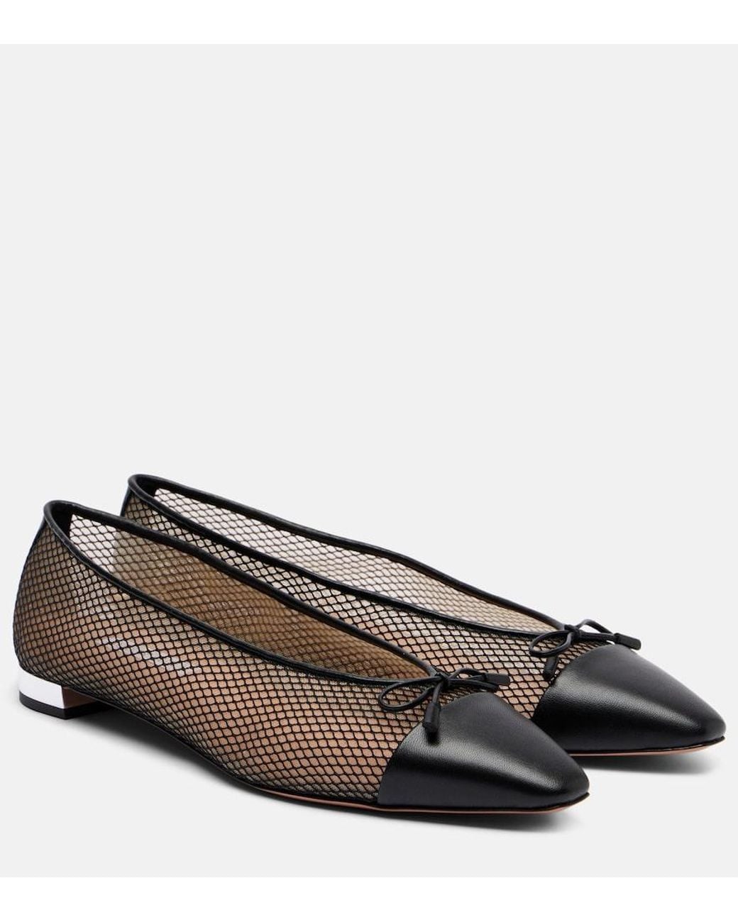 Aquazzura Brown Gioia Mesh Flats