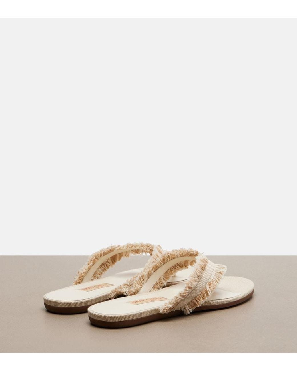 Jimmy Choo Natural Bay Canvas Sandals