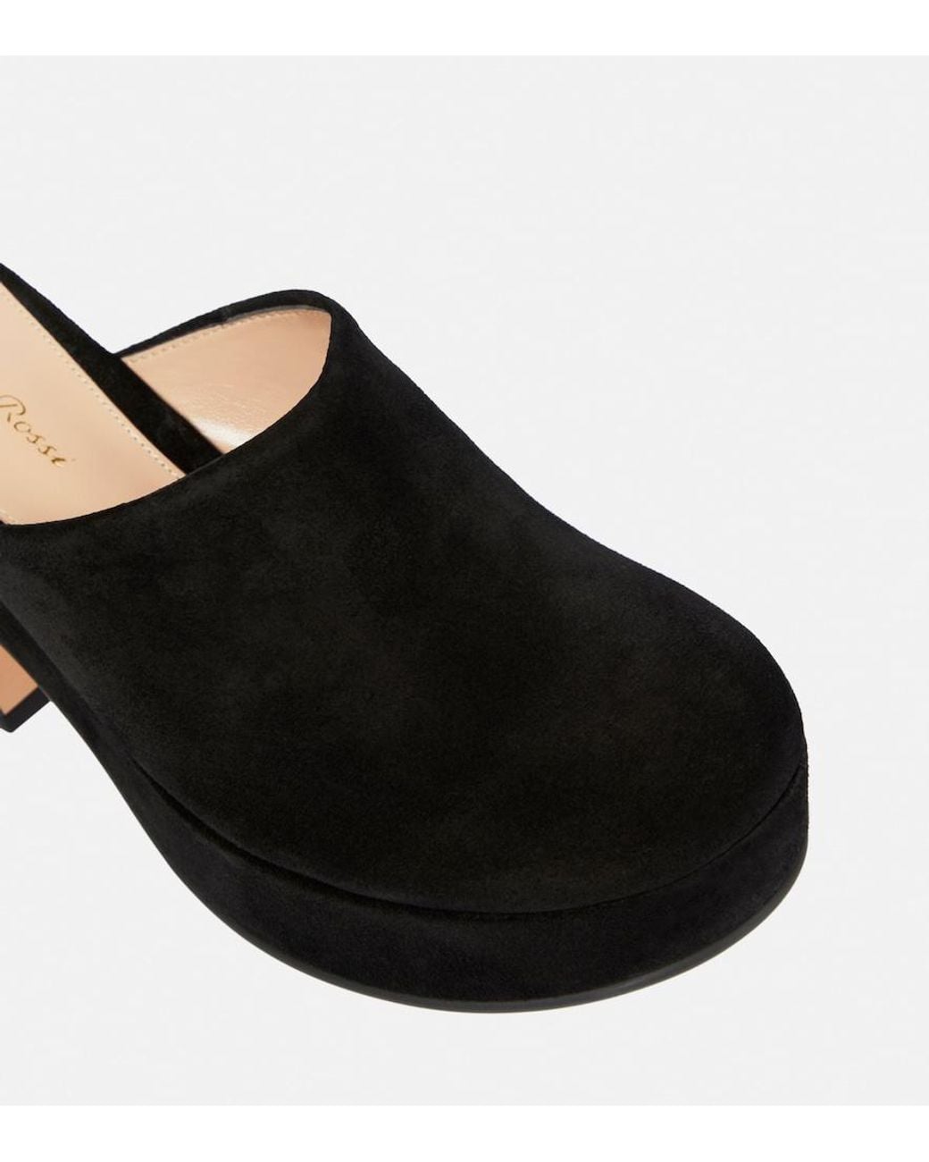 Gianvito Rossi Black Lyss Suede Platform Clogs