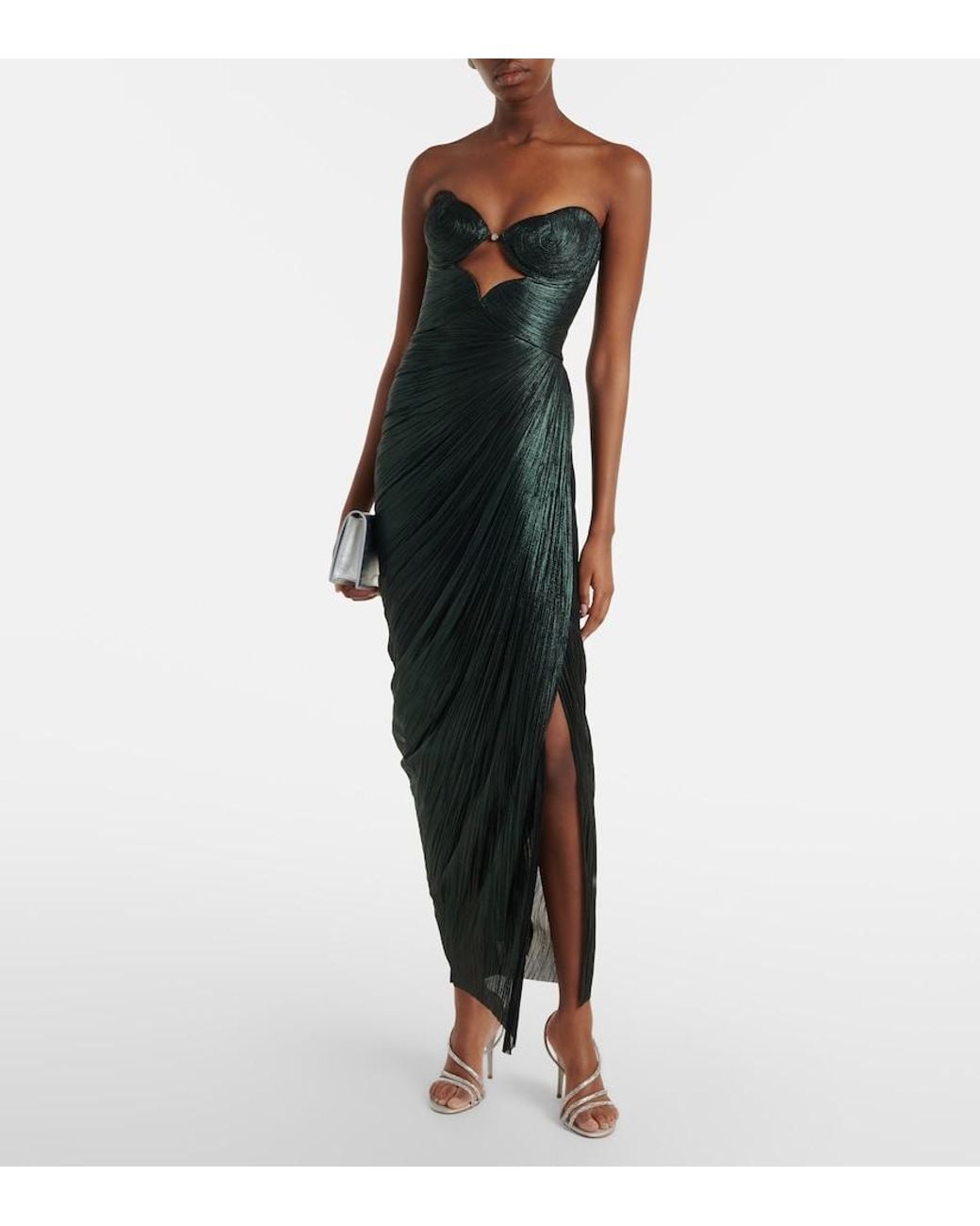Maria Lucia Hohan Black Amisha Tulle Bustier Gown