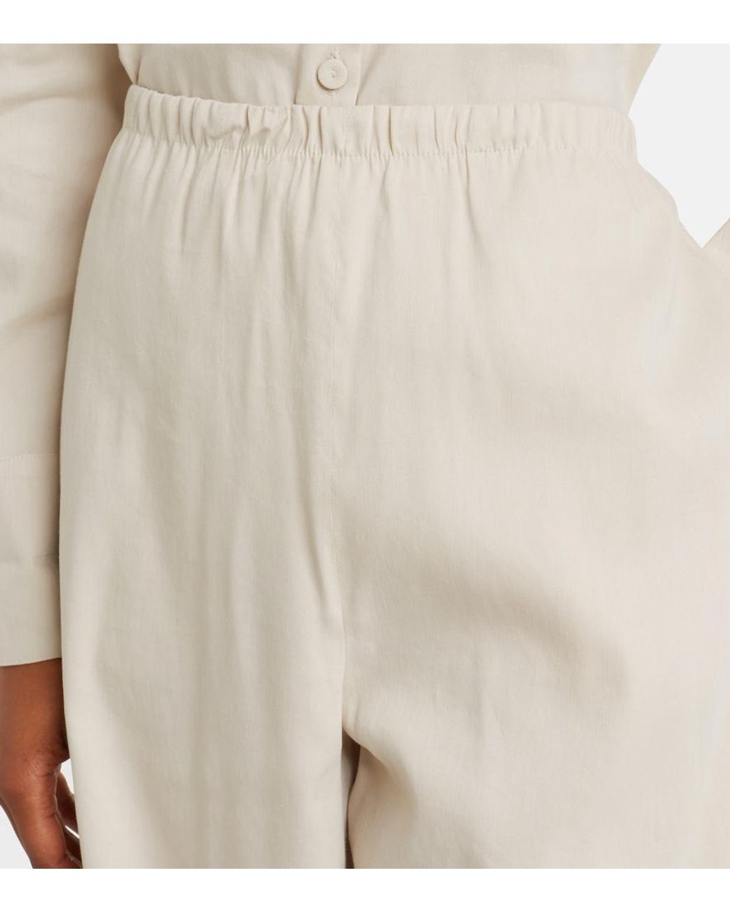 Max Mara Natural Destino Linen-Blend Wide-Leg Silhouette