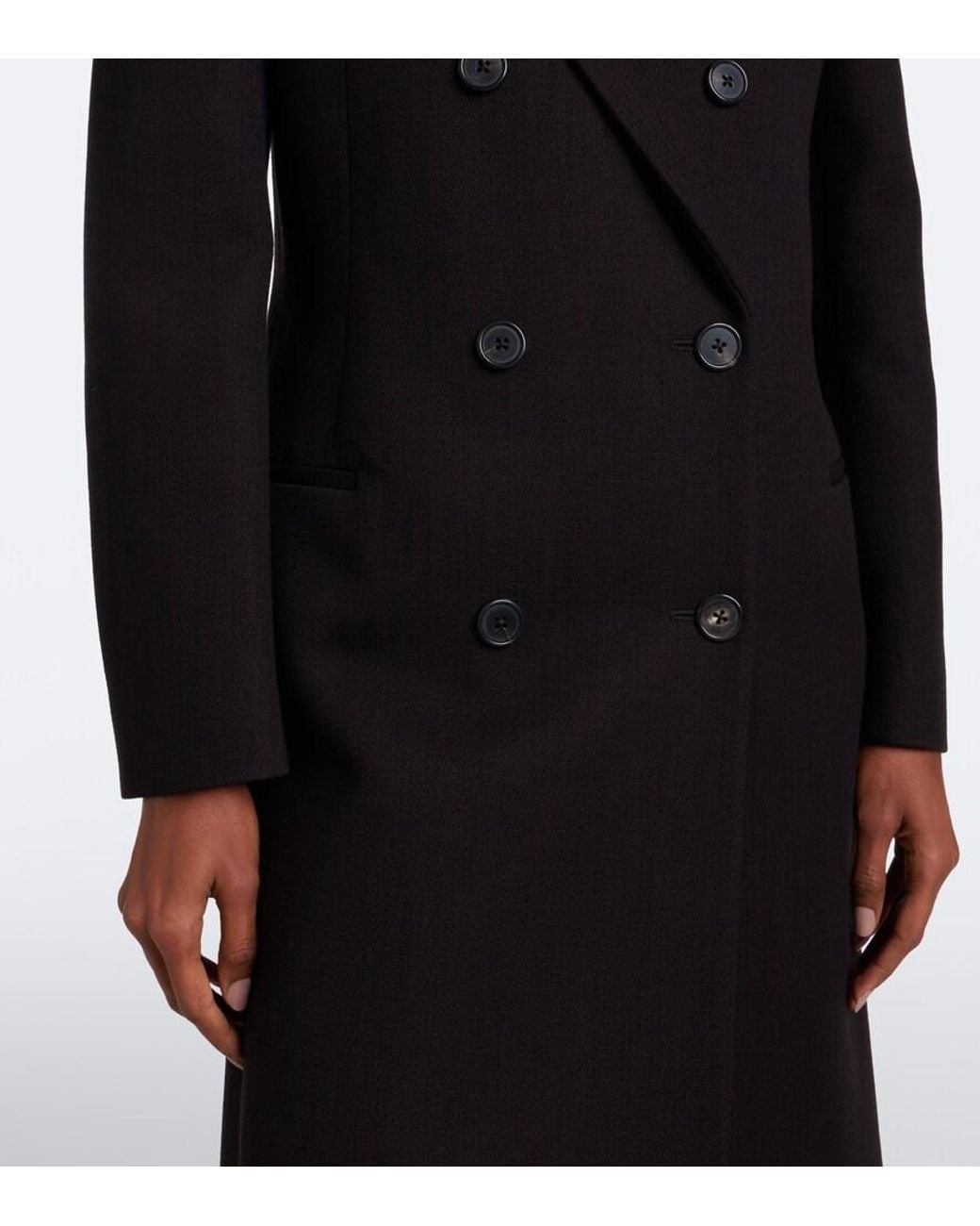 The Row Black Keone Wool And Cotton-Blend Coat
