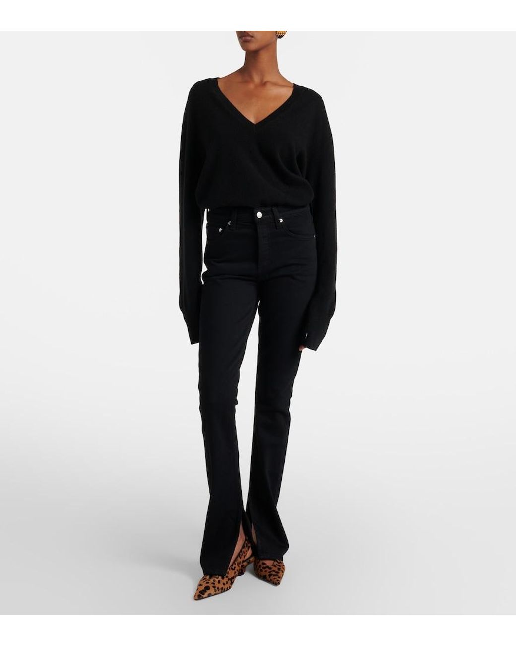 Agolde Blue Ingram Split High-Rise Waist Skinny Jeans