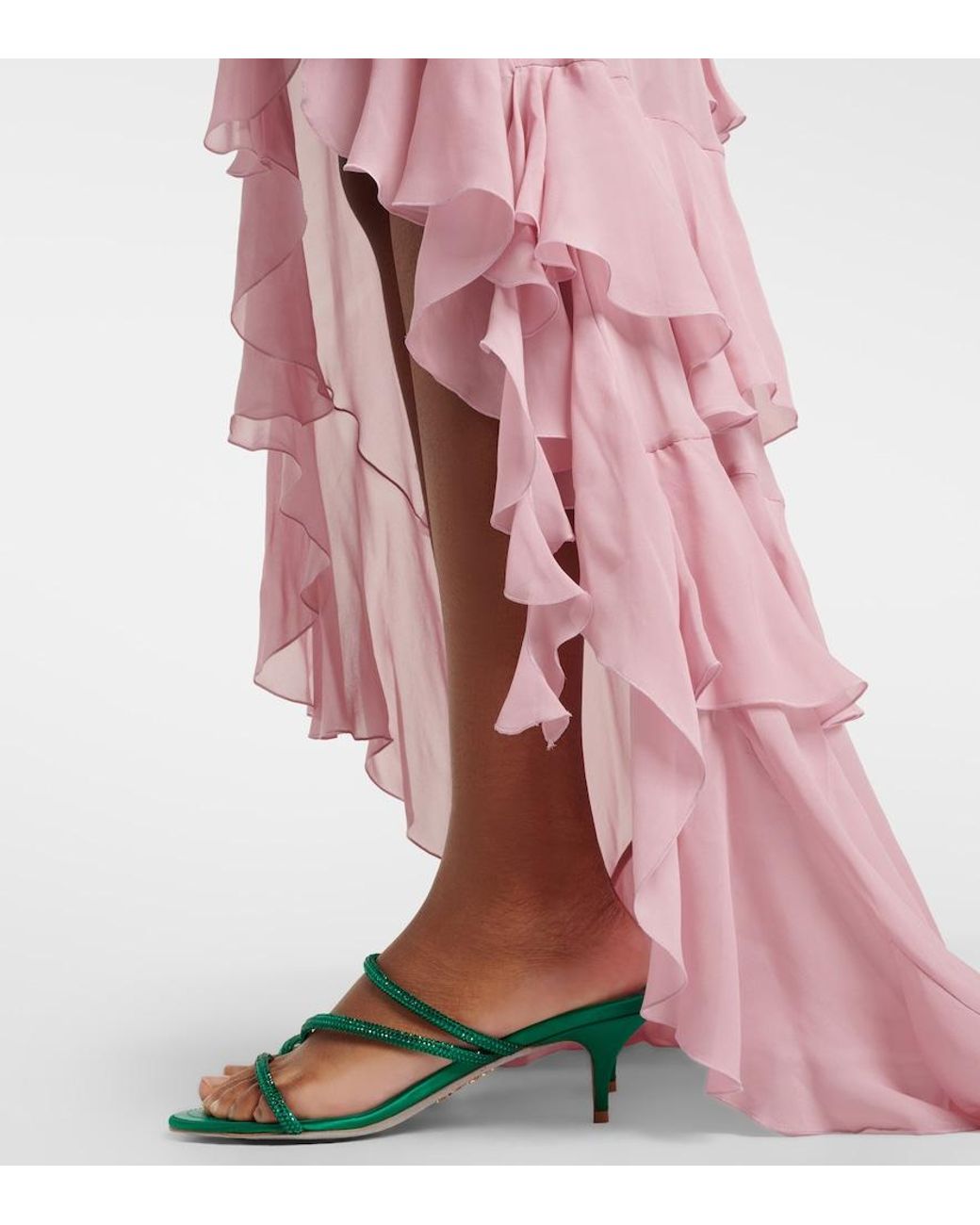 Rene Caovilla Green Crystal-Embellished Sandals