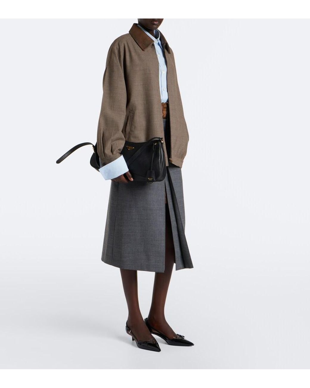Prada Black Aimee Large Leather Shoulder Bag