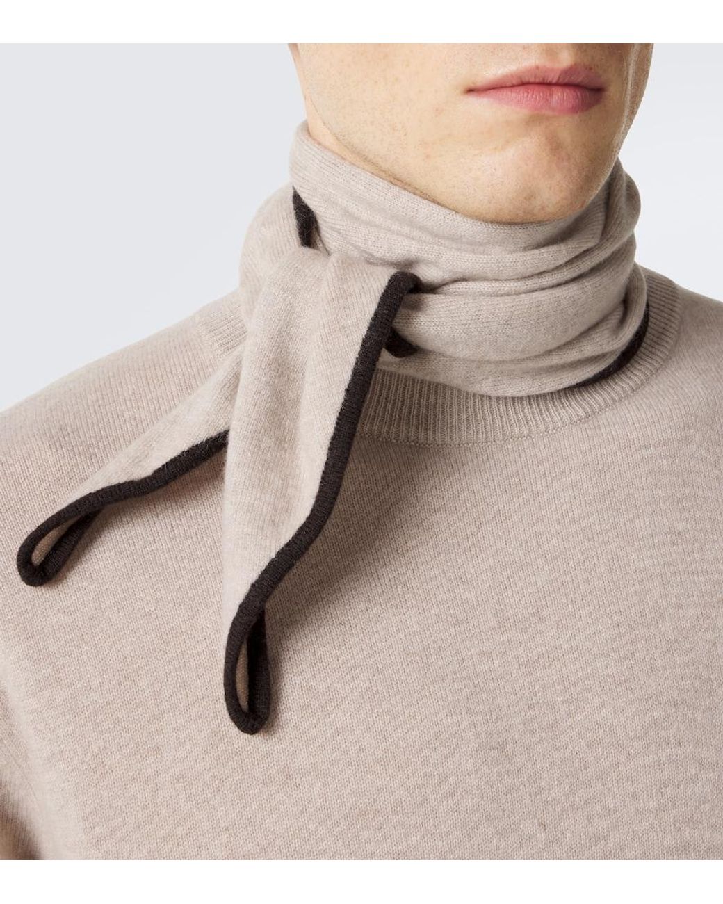 Lisa Yang White Chelsea Cashmere Scarf for men