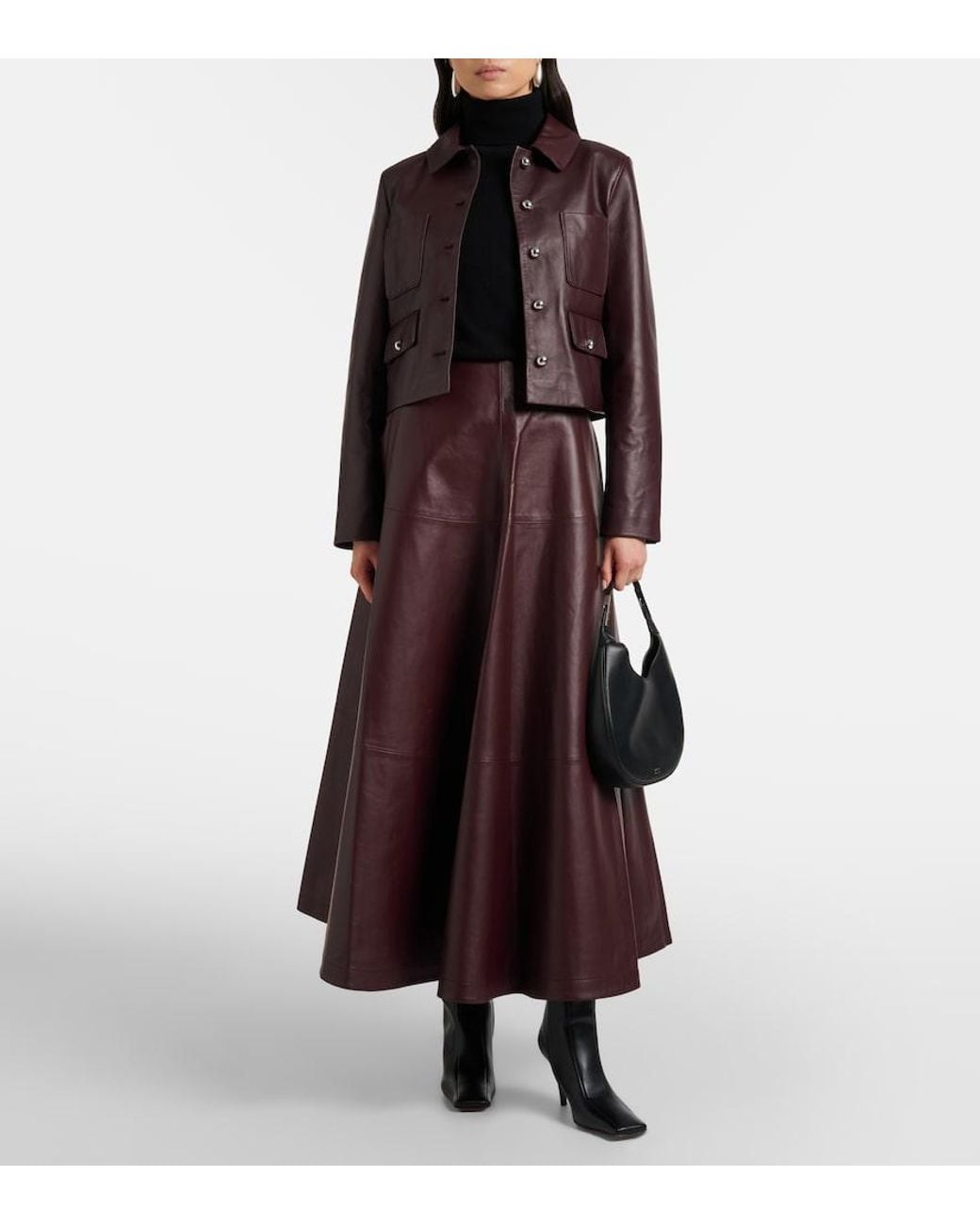 Altuzarra Purple Varda Leather Maxi Skirt