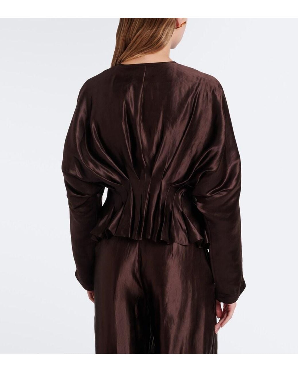 Joseph Black Erin Pleated Linen And Silk Blouse