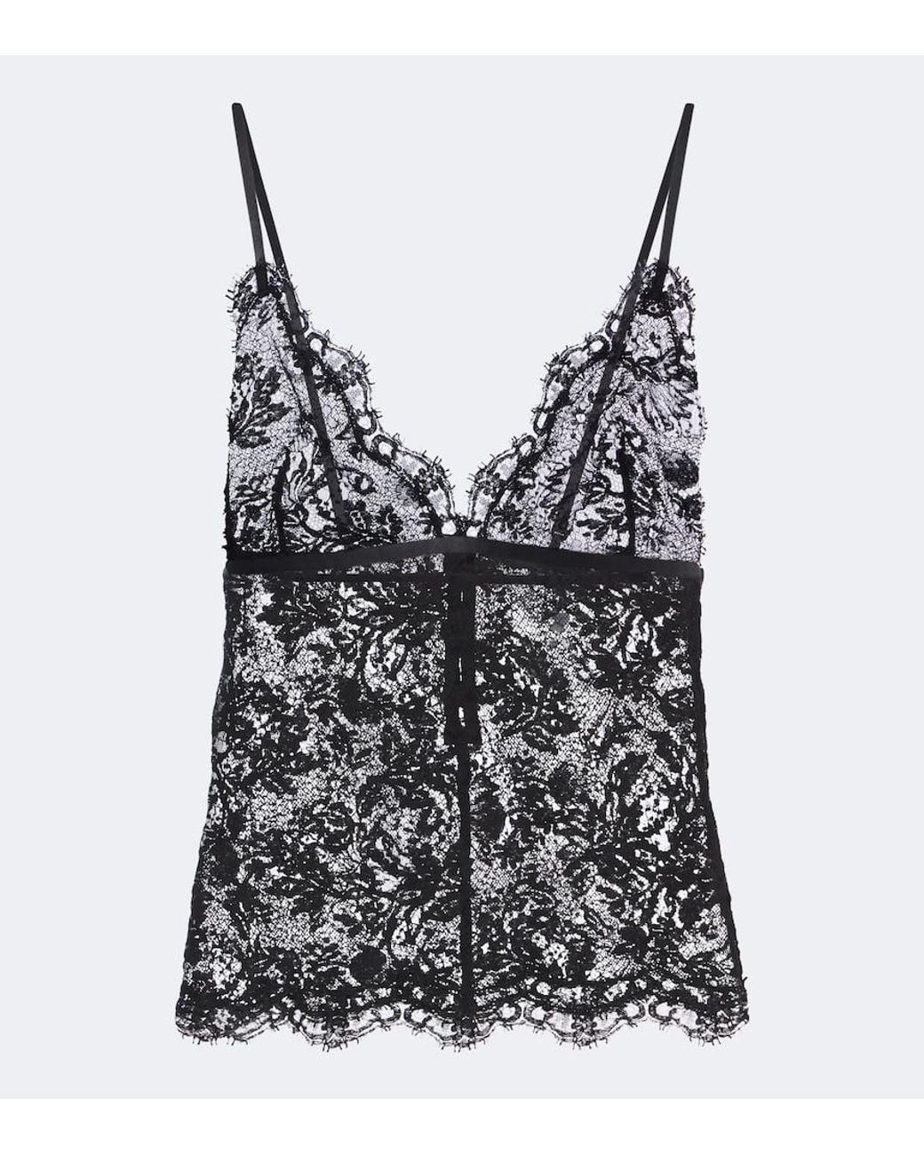 Isabel Marant Black Adiena Silk-Blend Lace Camisole
