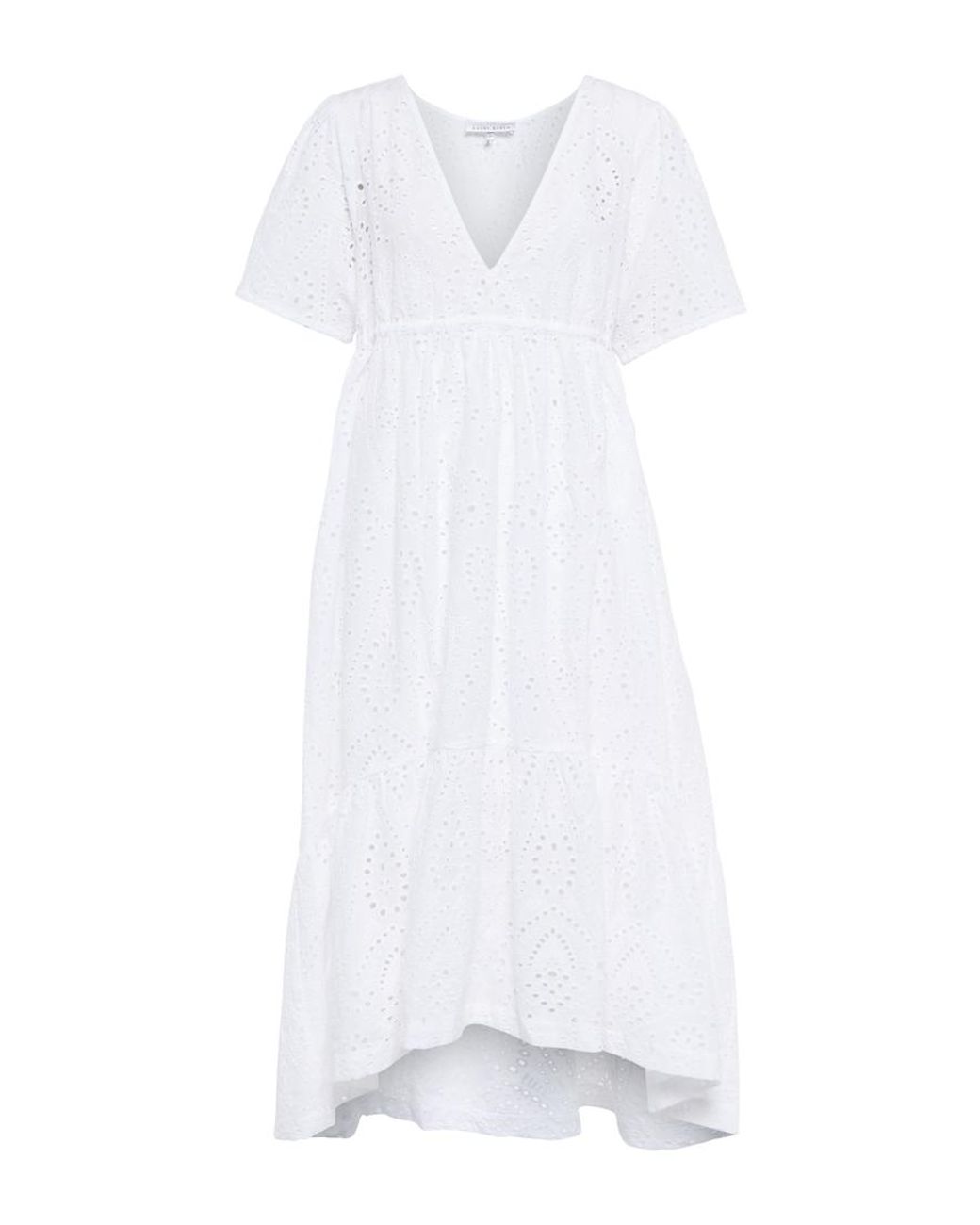 Heidi Klein White Broderie Anglaise Cotton Midi Dress