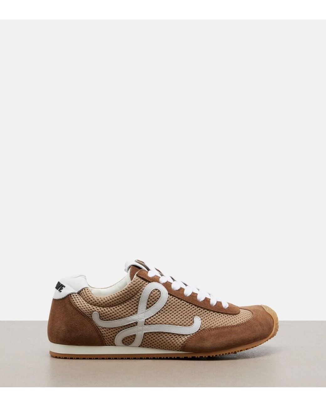 Loewe Brown Ballet Runner 2.0 Suede-Trimmed Sneakers