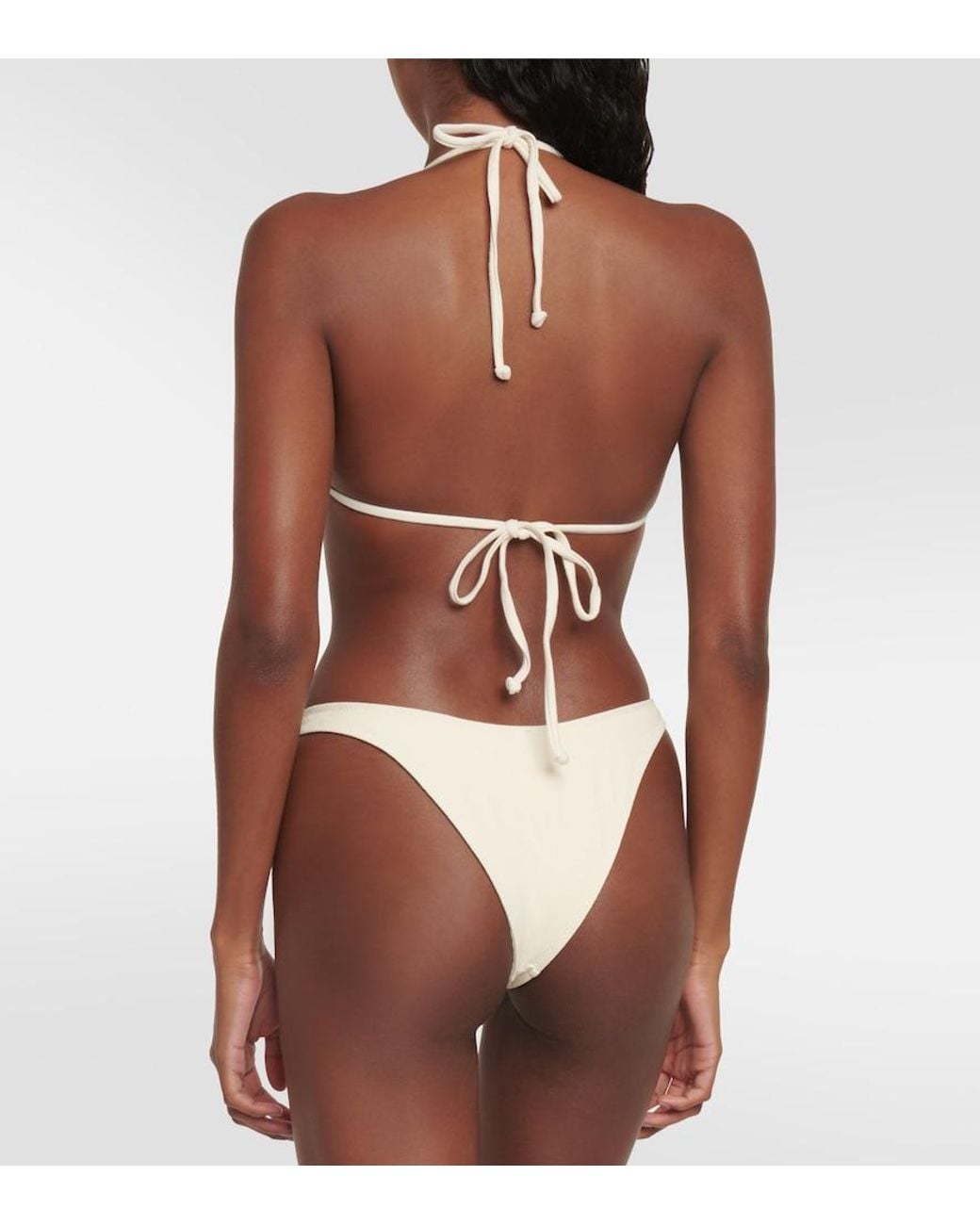 SAME White Applique High-Leg Bikini Bottoms