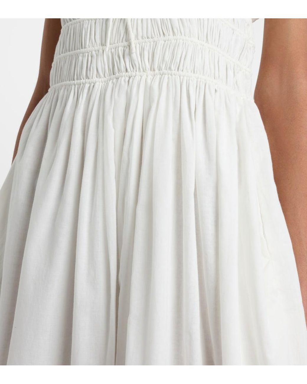 Faithfull The Brand White Sunniva Cotton Midi Dress