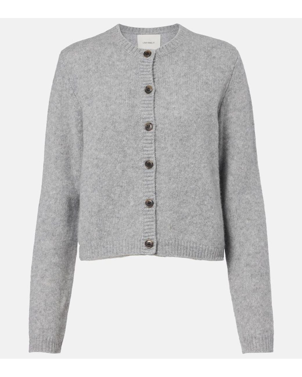 Lisa Yang Gray Felicia Cashmere And Silk Cardigan
