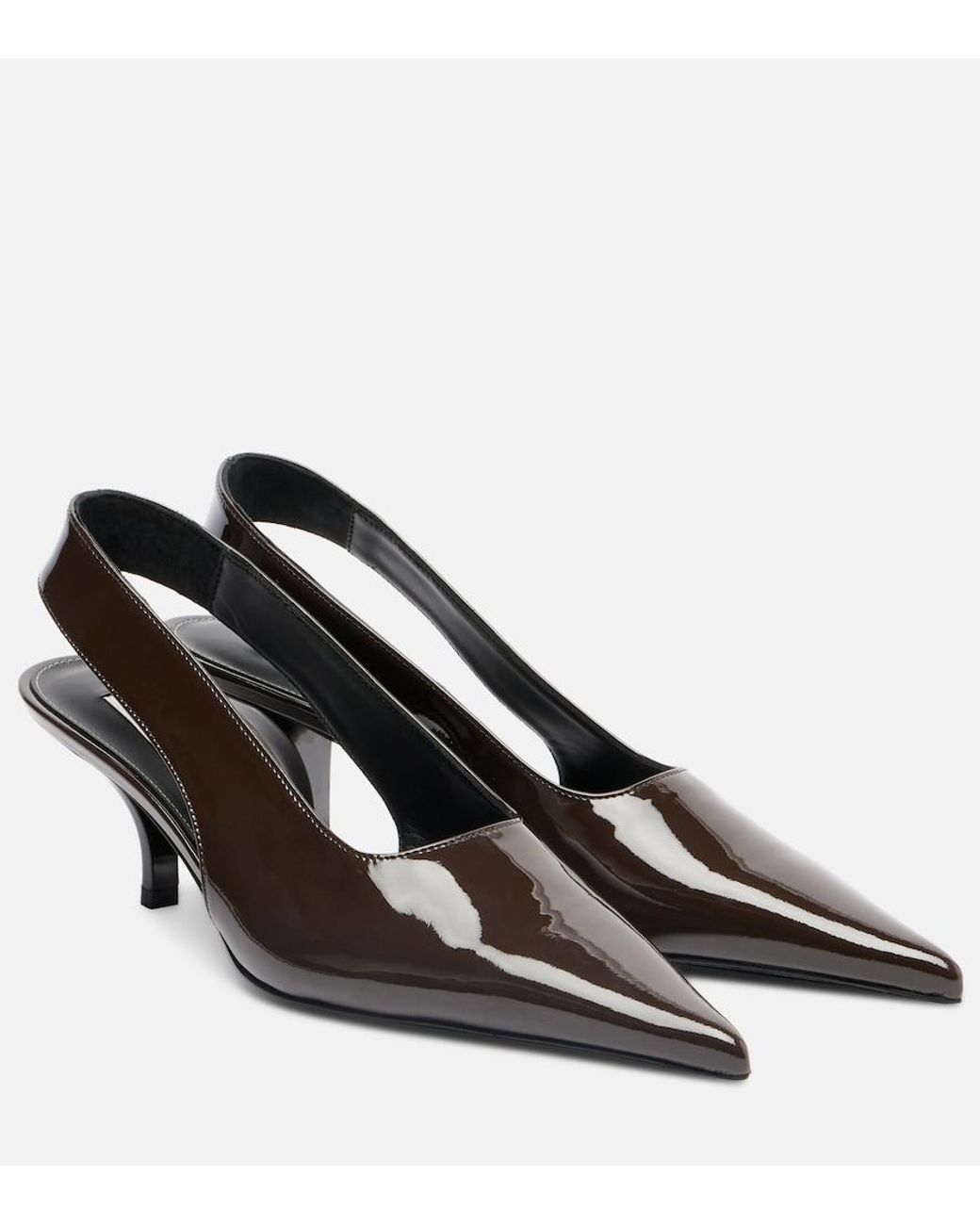 Totême Black Patent Leather Slingback Pumps
