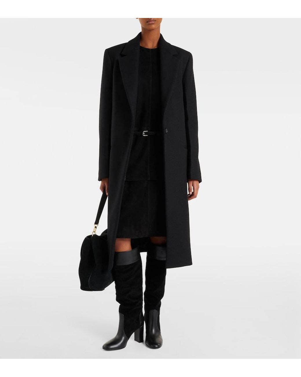 Gianvito Rossi Black Sheffield Leather And Corduroy Knee-High Boots