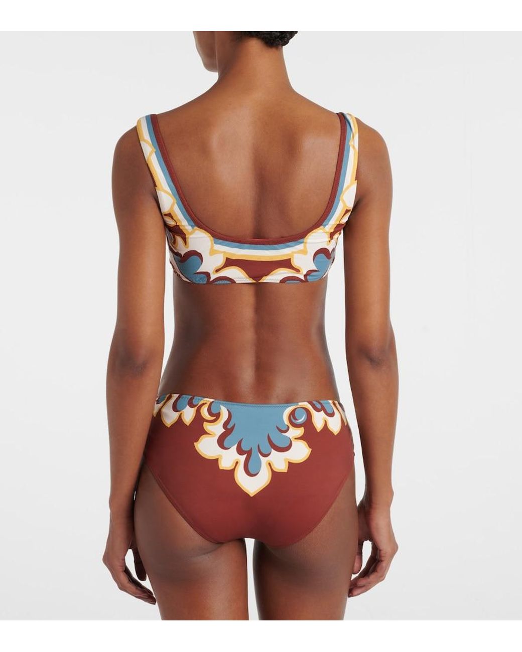 LaDoubleJ Metallic Sunset Floral Bikini Top