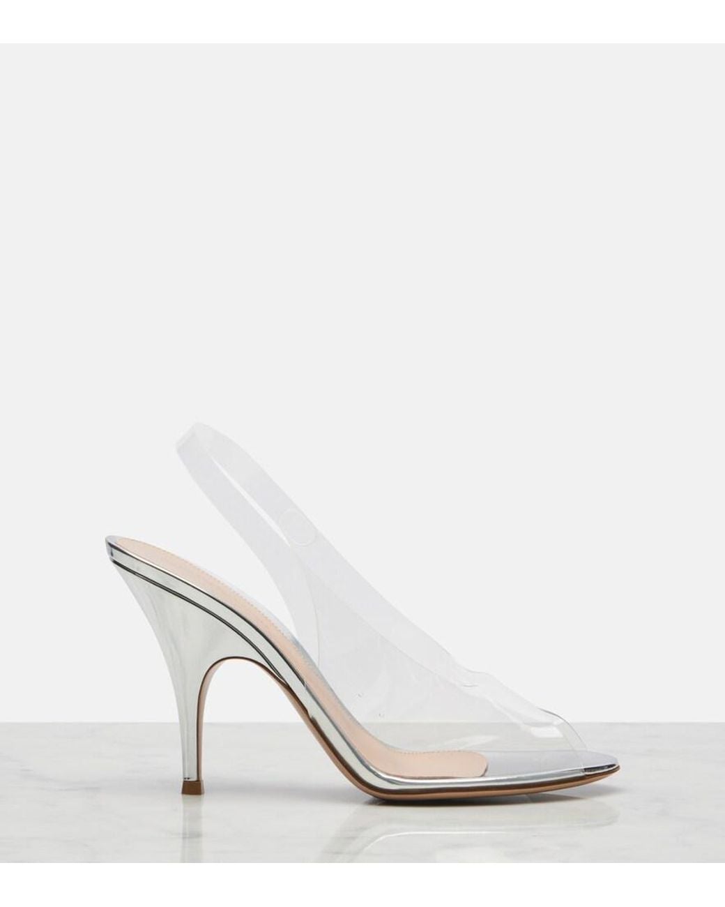Gianvito Rossi White Sophia Slingback Sandals