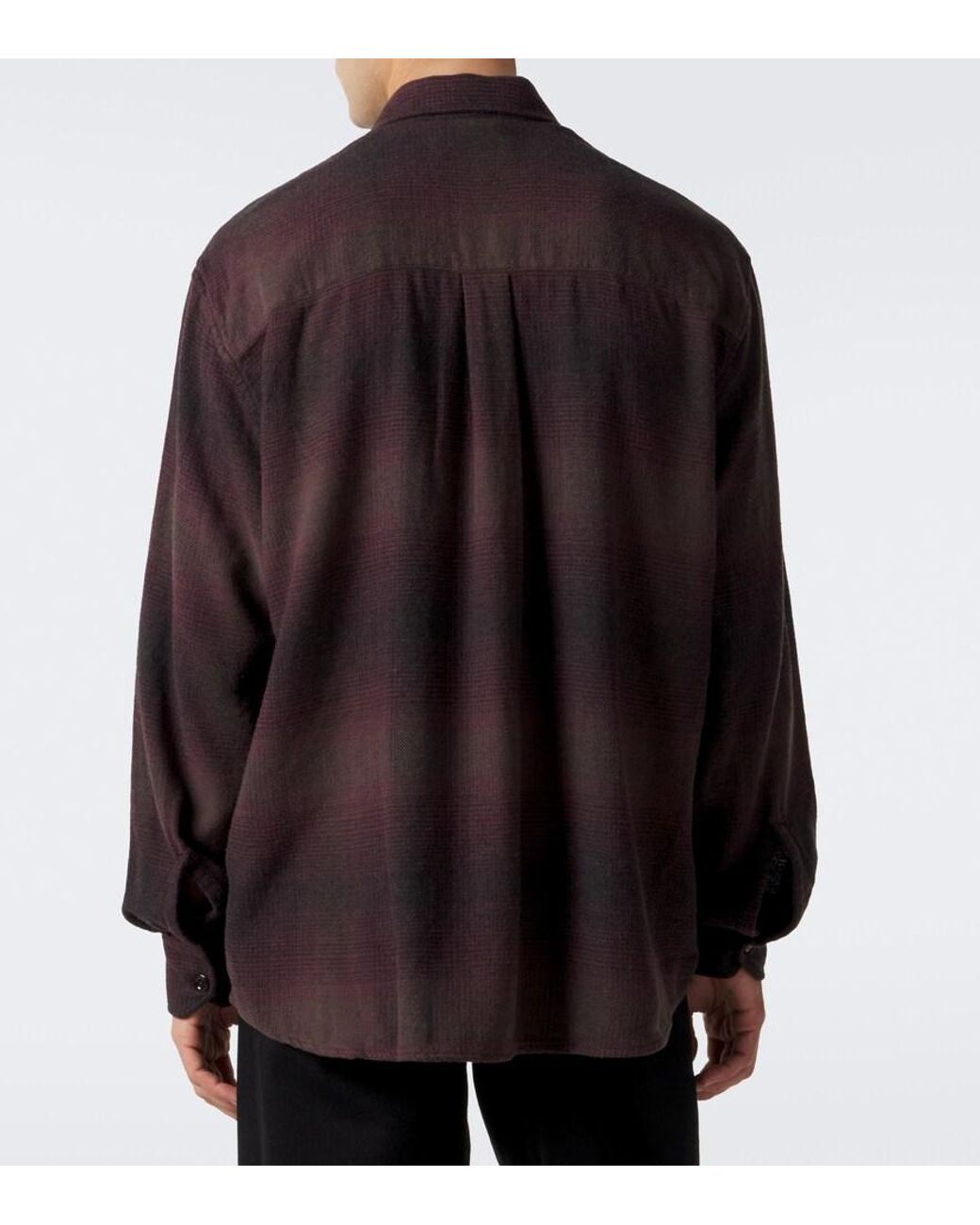 Our Legacy Brown Above Checked Cotton-Blend Shirt for men