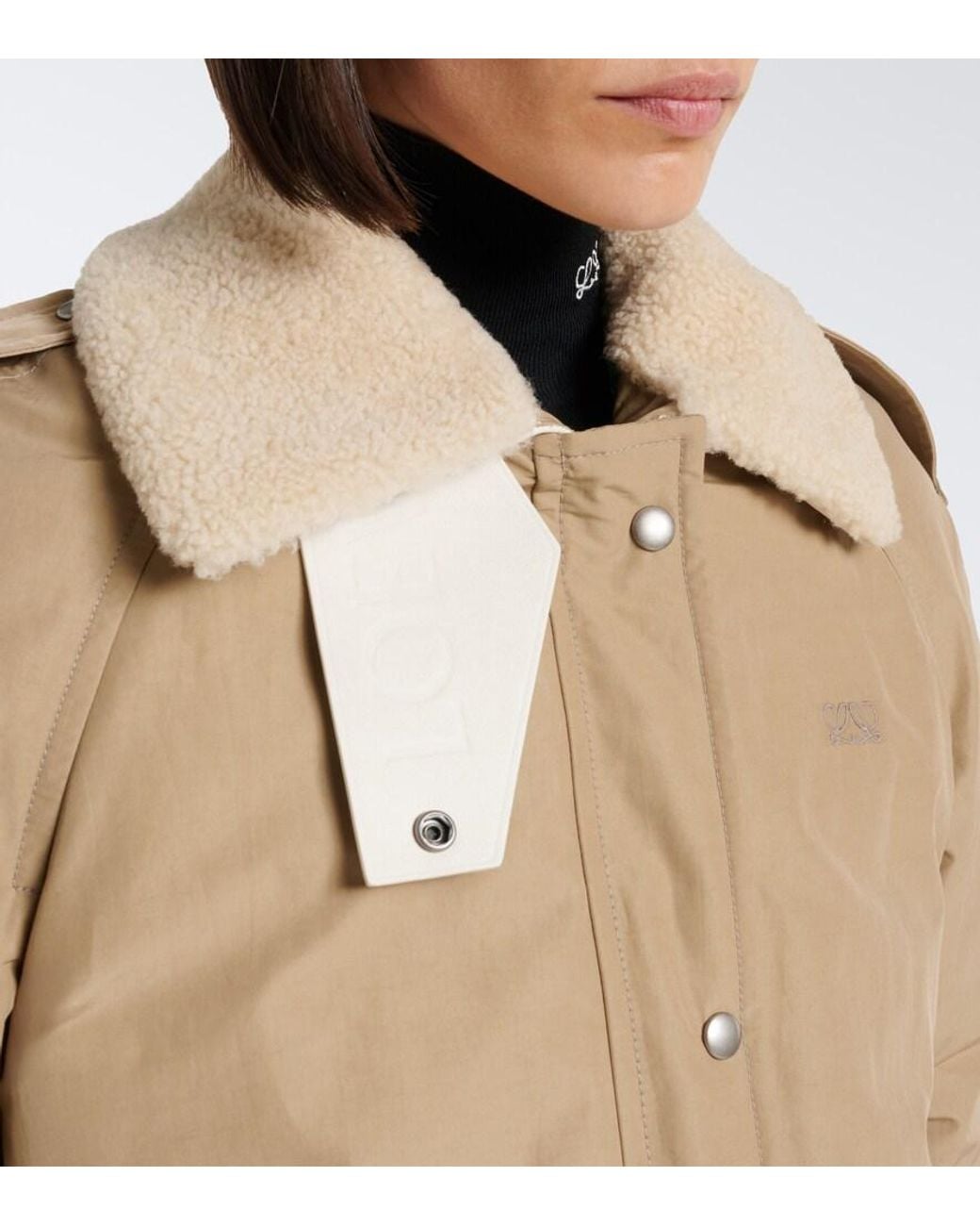 Loewe Natural Padded Shearling-Trimmed Cotton-Blend Jacket