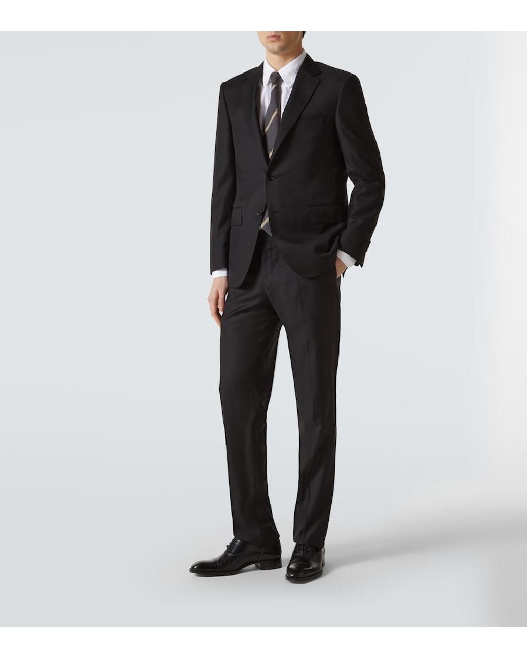 Canali Black Single-Breasted Wool Suit for men