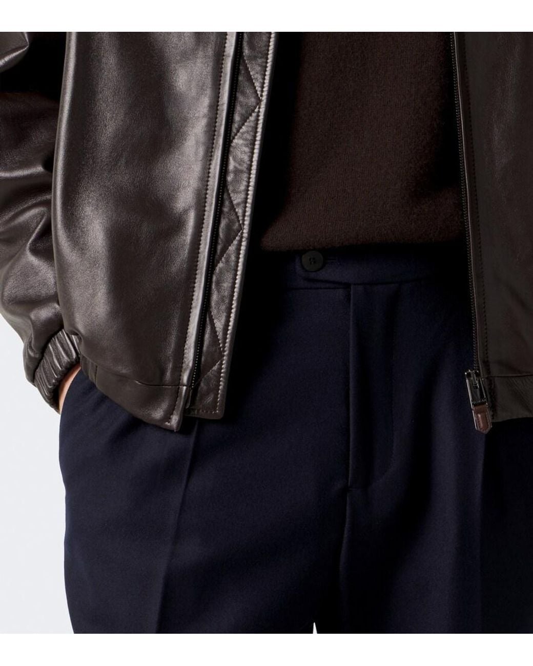 Thom Sweeney Blue Wool-Blend Chinos for men