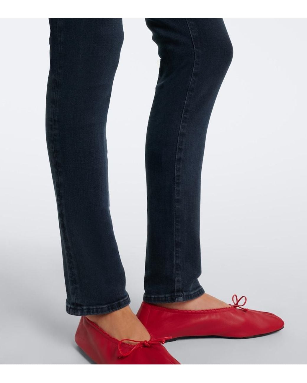 7 For All Mankind Blue Inkstone Low-Rise Skinny Jeans