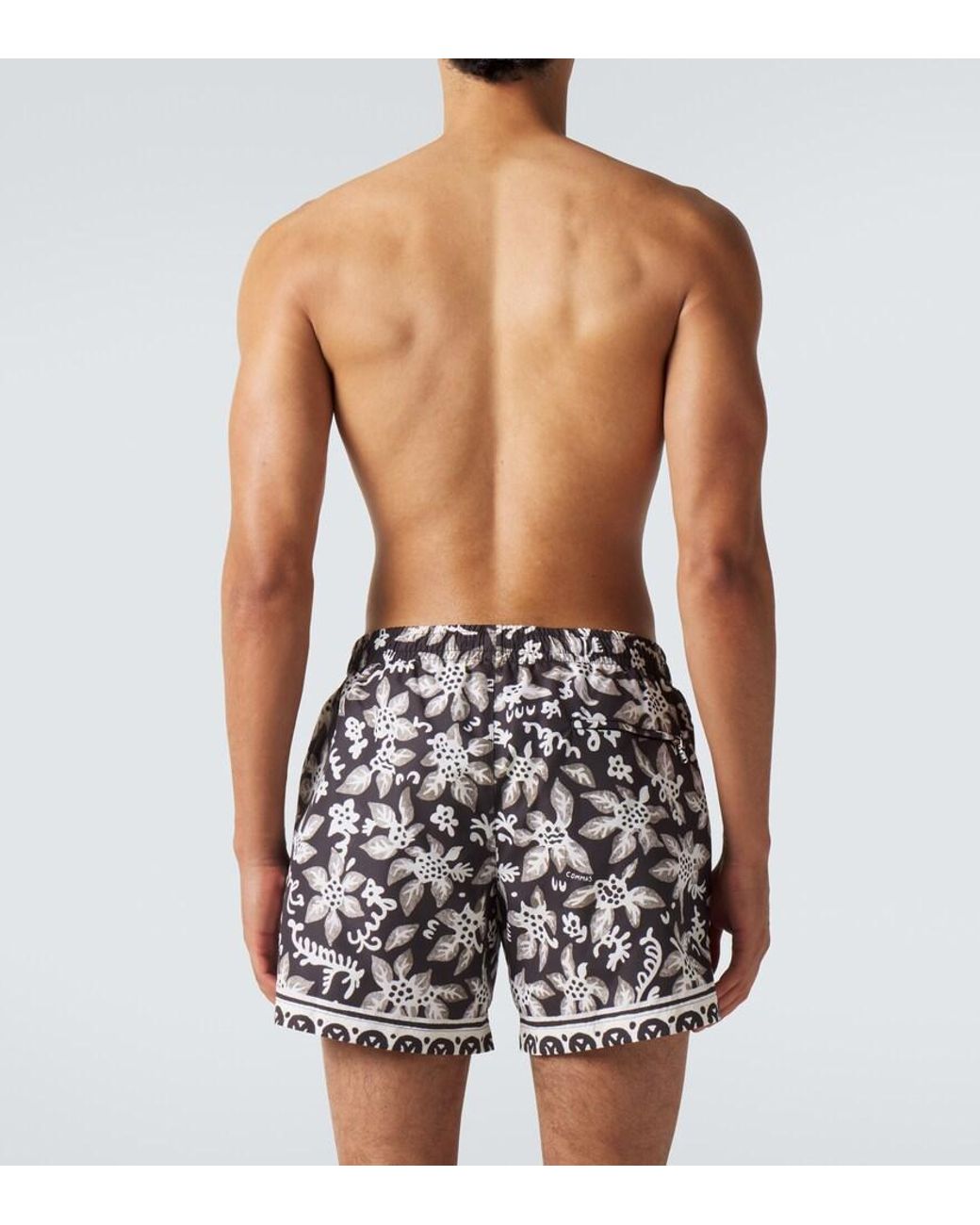 Commas White Printed Swim Trunks for men