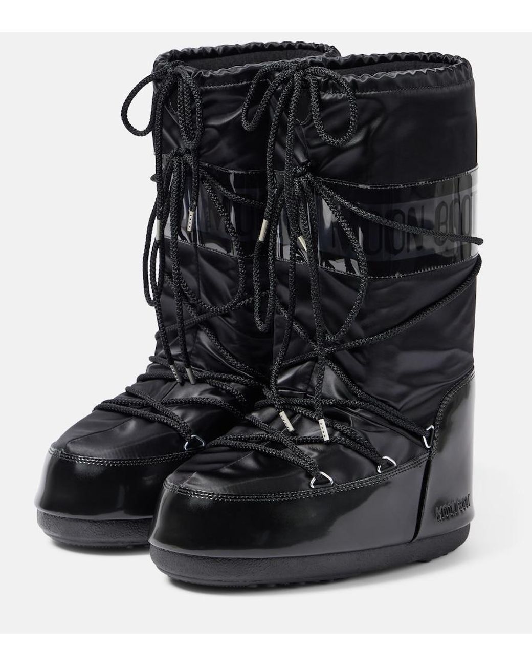 Moon Boot Black Icon Glance Satin Snow Boots