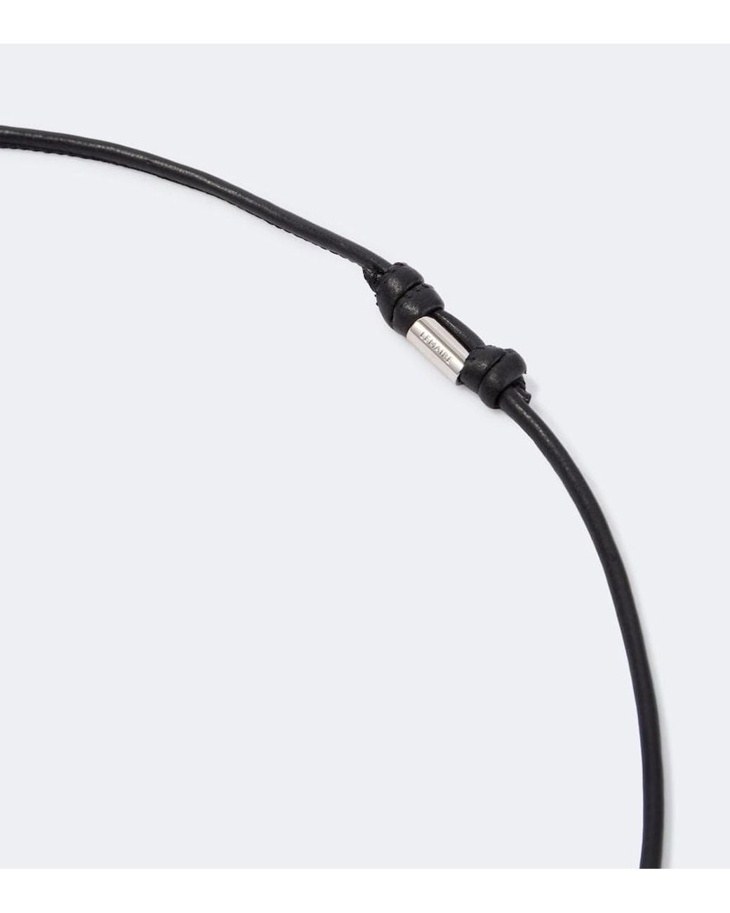 Lemaire Metallic Gua Sha Leather Necklace With Jasper for men