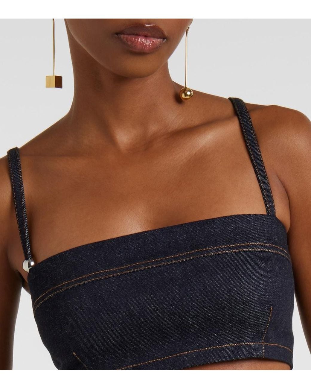 Jacquemus Blue Bisou De-Nimes Denim Bra Top