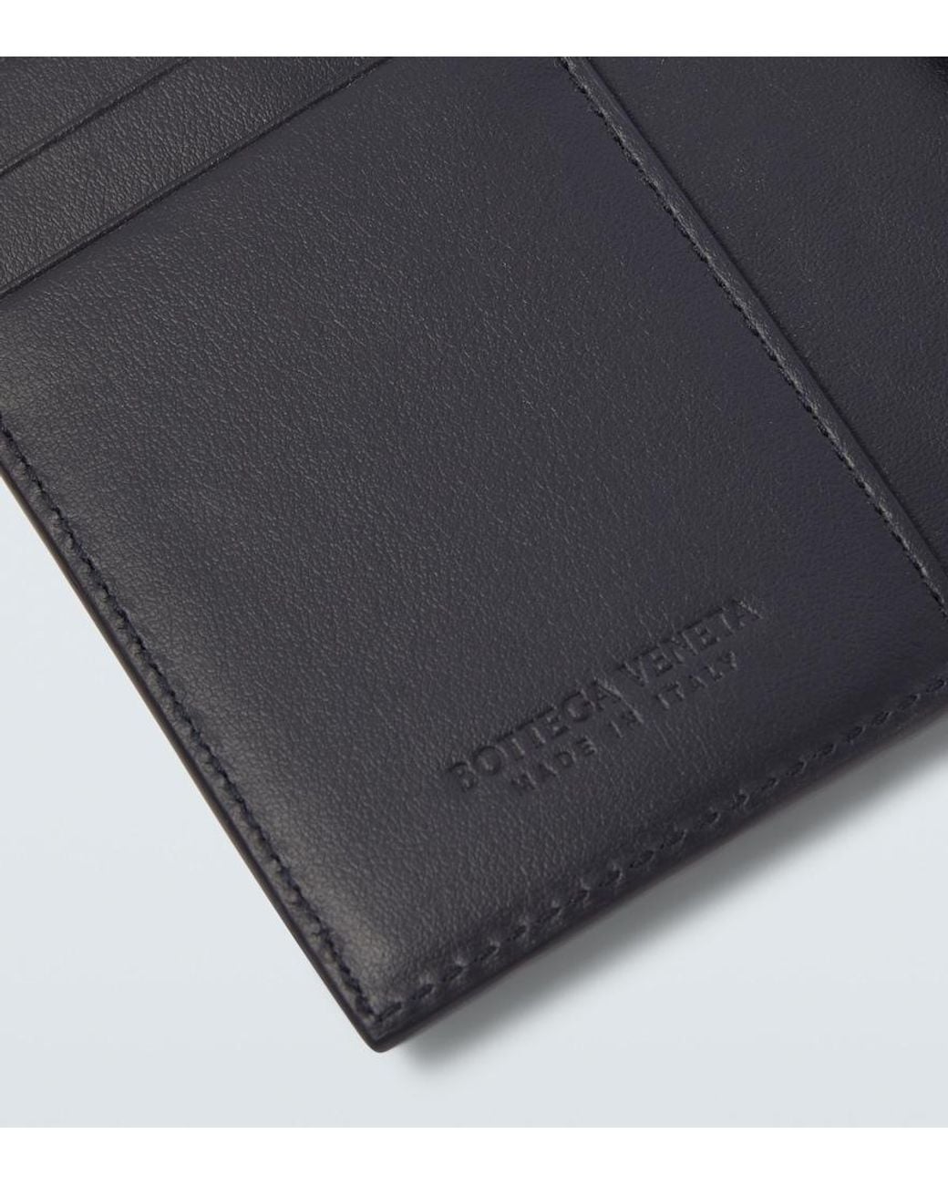 Bottega Veneta Black Intrecciato Leather Wallet for men