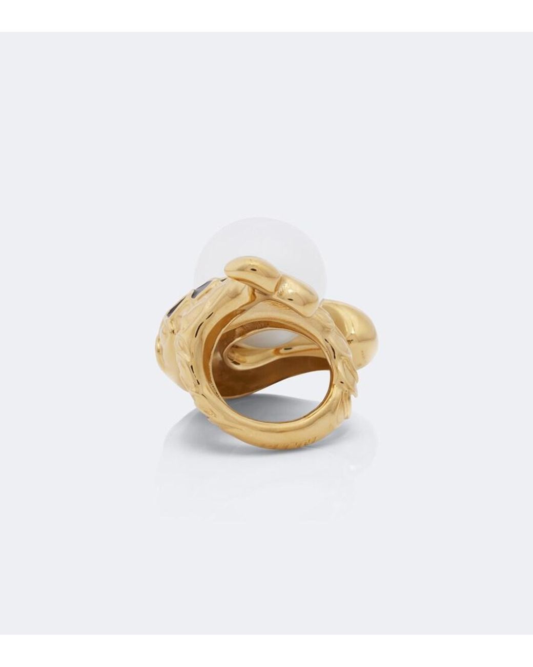 Emilio Pucci Metallic Fish Embellished Enamel Ring