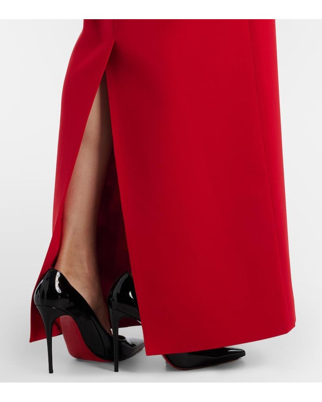 The New Arrivals Ilkyaz Ozel Red Noa Bow-Detail Strapless Gown