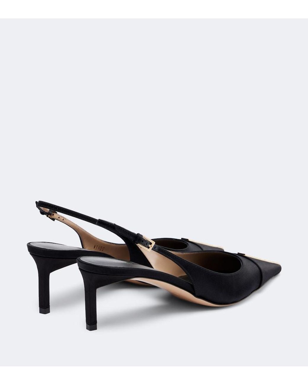 Tom Ford Black Satin Slingback Pumps