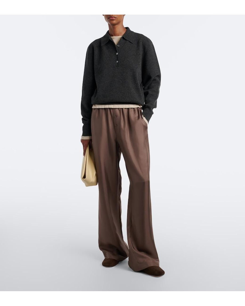 Rohe Black Wool, Cashmere, And Silk-Blend Polo Sweater