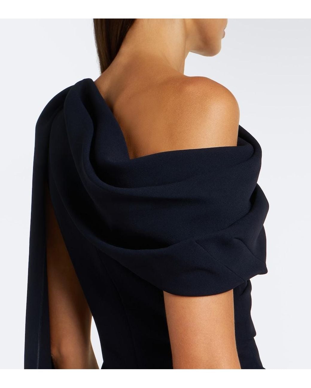 Roksanda Blue Maite Caped Crepe Midi Dress