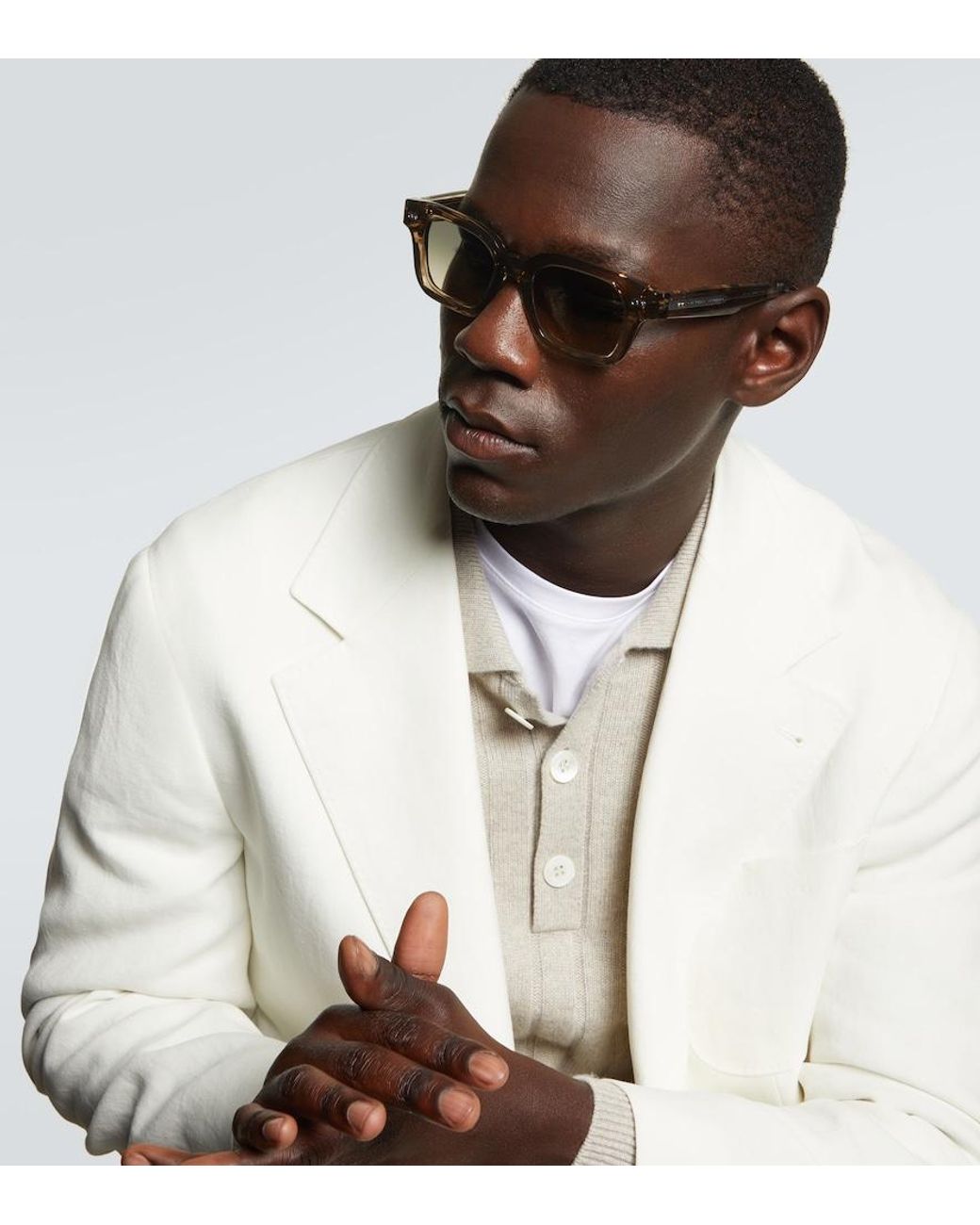 Brunello Cucinelli Eckige Sonnenbrille Jared in Brown für Herren