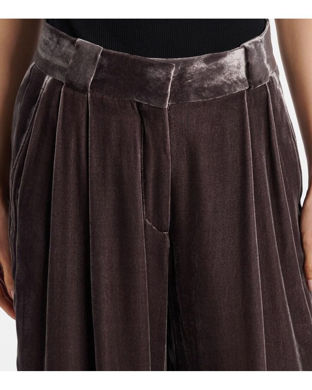 Blazé Milano Metallic Weite Hose Husi Aus Samt