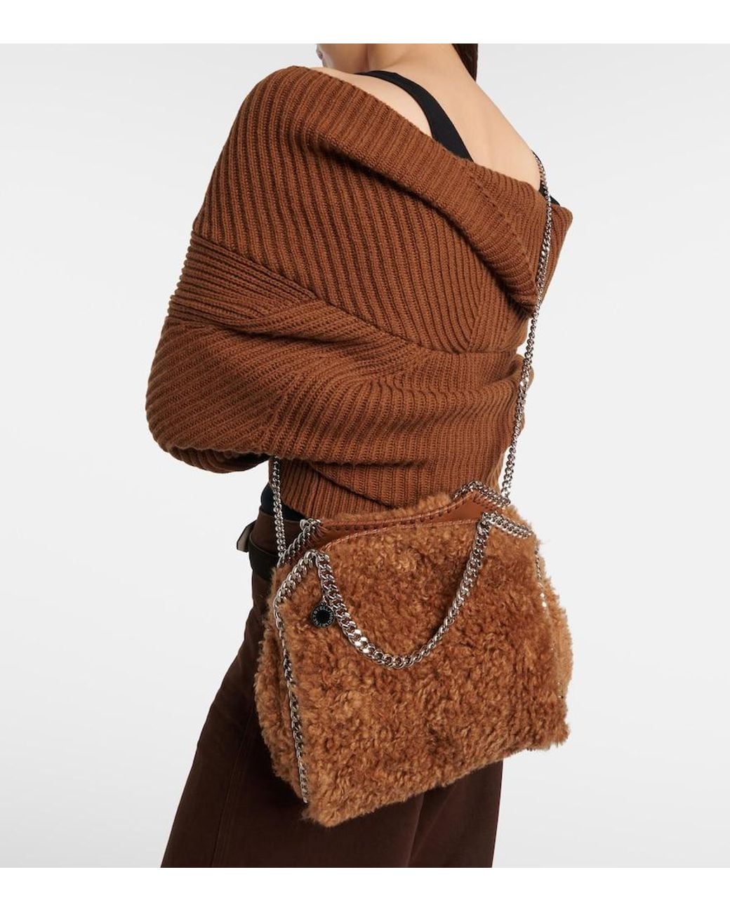 Stella McCartney Brown Falabella Mini Shoulder Bag