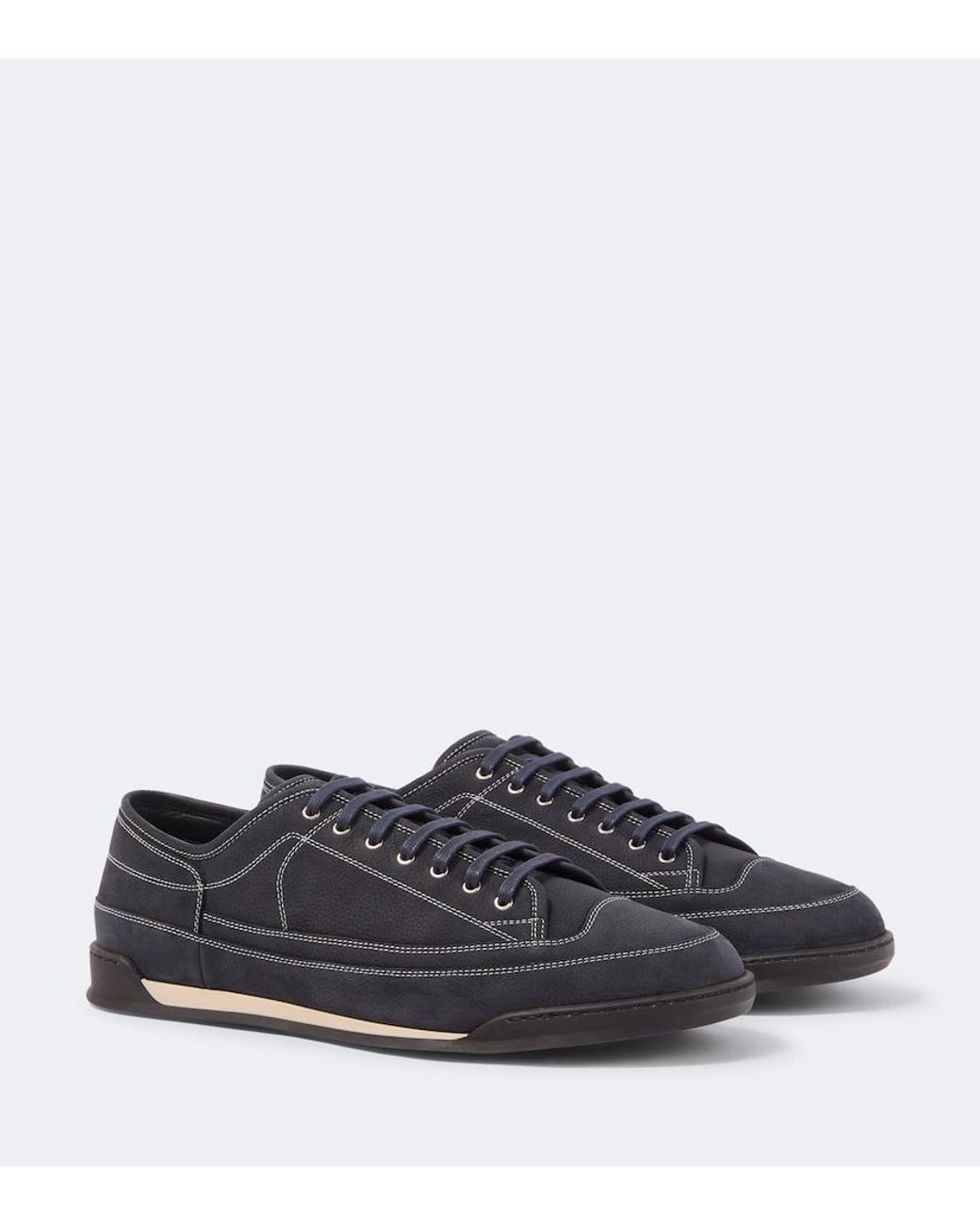 John Lobb Blue Court Leather Low-Top Sneakers for men