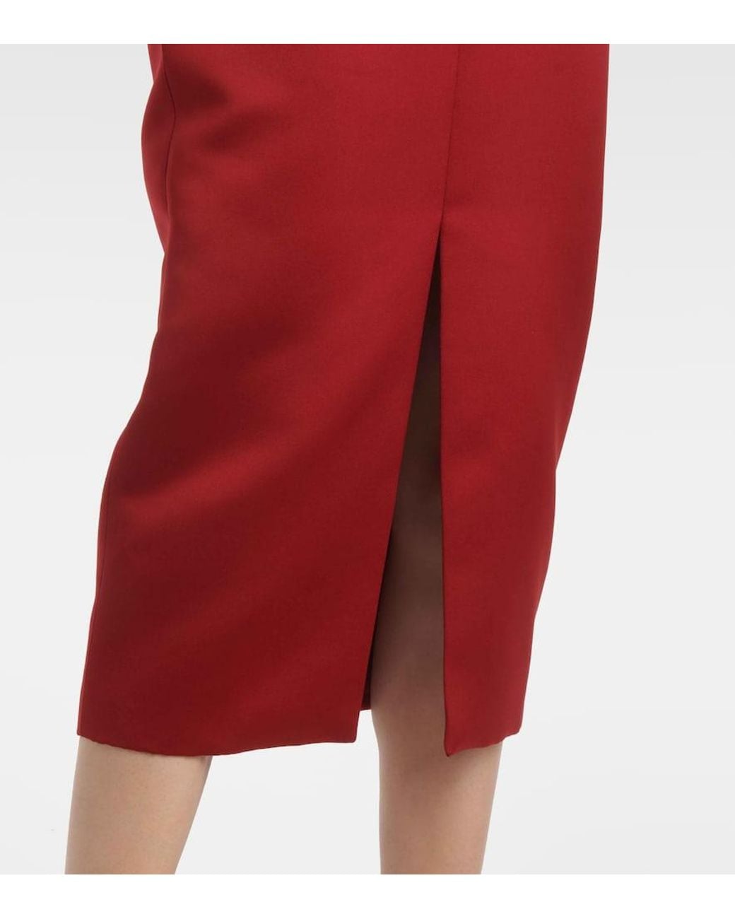 Safiyaa Red Asuman Off-Shoulder Midi Dress