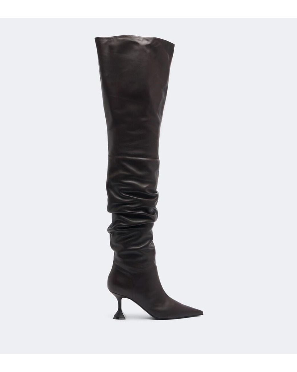 AMINA MUADDI Black Olivia Leather Over-The-Knee Boots