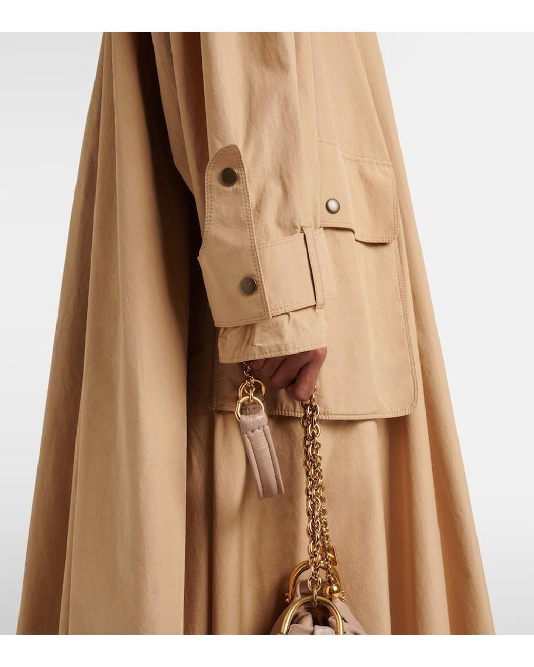 Chloé Natural Scarf-Detail Cotton Coat