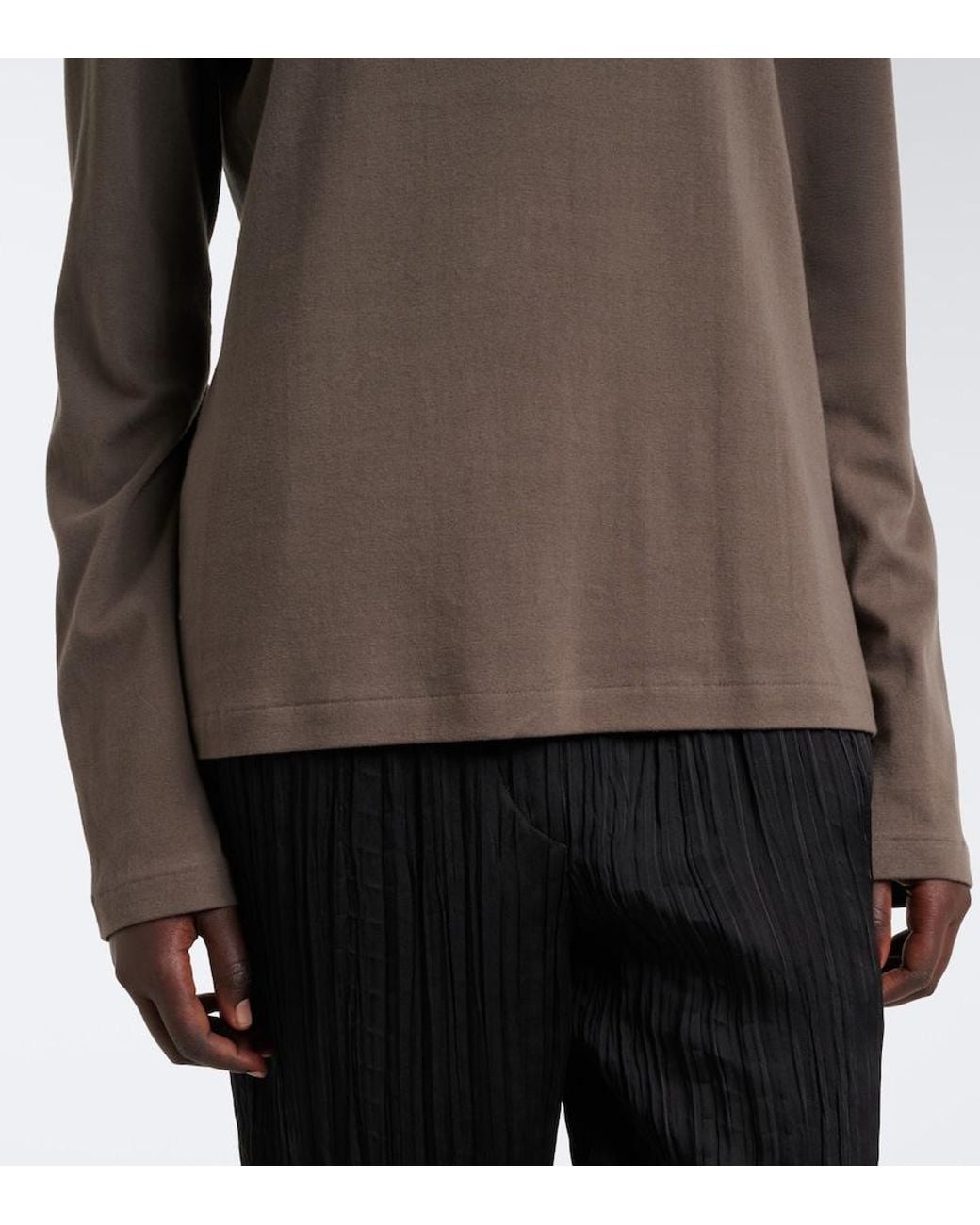 The Row Brown Kalto Cotton Jersey Top